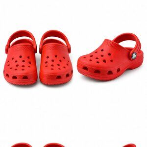 CROCS Kids Red Classic Clog Sandals